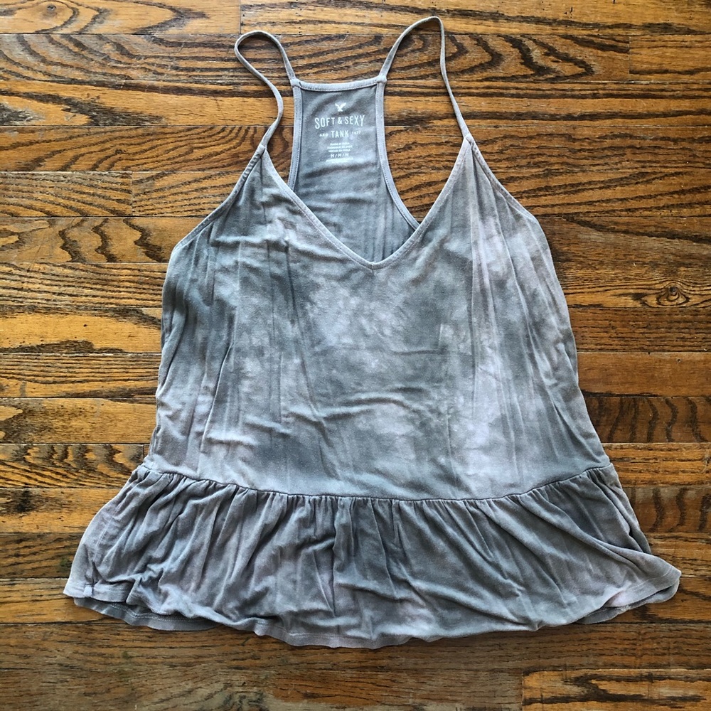 American Eagle Soft & Sexy Tie Dye Tank - Olive